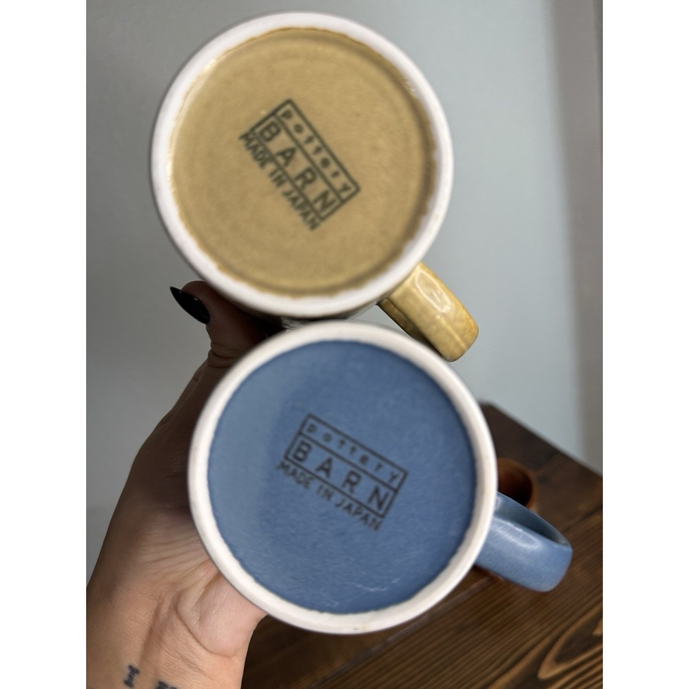 Vintage Pottery Barn Very Rare Cup Coffee Mug Vintage Set 3 Aztec Leaves - Picture 8 of 9
